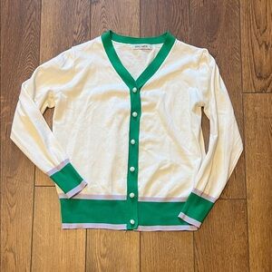 Grace Karin Colorblock Women's Cardigan in White and Green Large